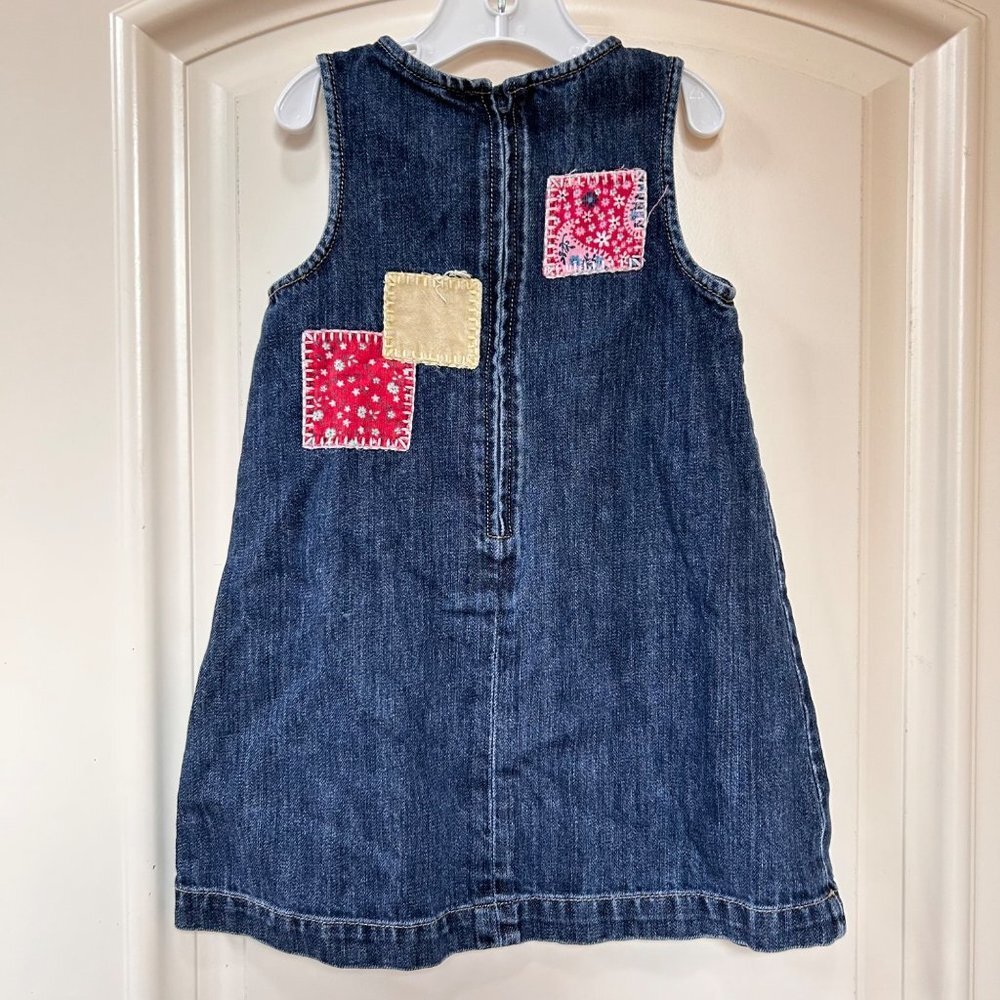 Vintage GAP Girls Dress Size 3T Patchwork Denim Jumper Jean 90s Y2K Overall - Picture 5 of 12